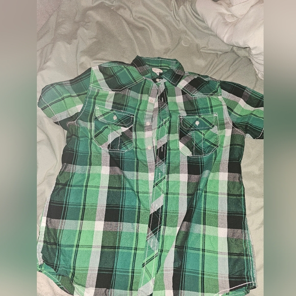 Route 66 Green Plaid Casual Button Down Shirt - Picture 1 of 2